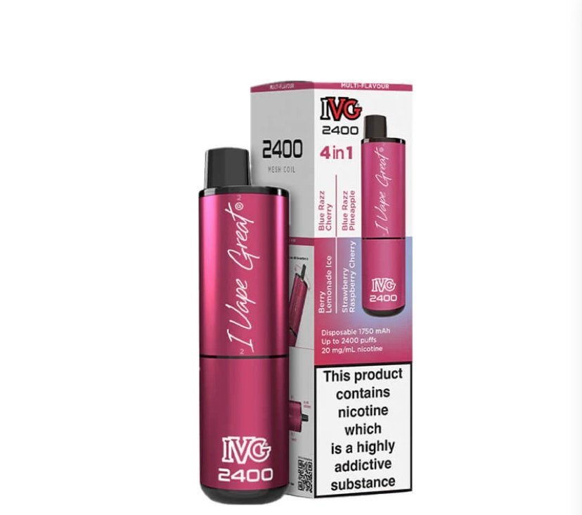 IVG 2400 Berry Edition 4 in 1 Disposable Vape – 20mg