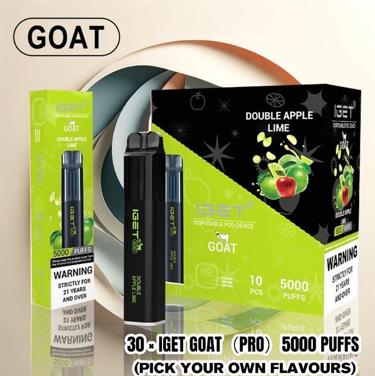 30 × IGET GOAT(PRO)5000 PUFFS ( PICK YOUR OWN FLAVORS )